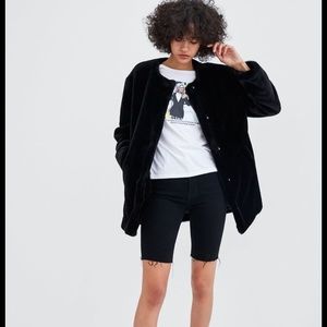 Zara faux fur black jacket
